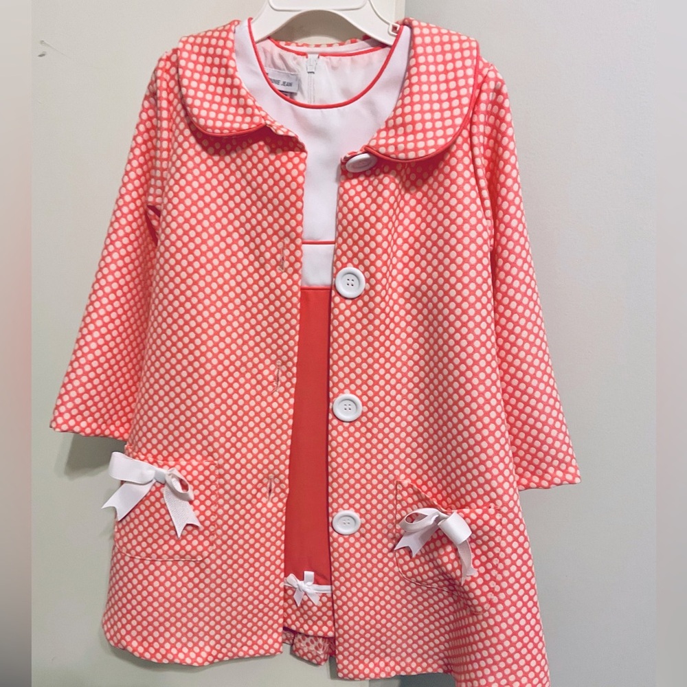 Bonnie Jean 4T Pink & White Dress w/ Matching Jacket, NWT